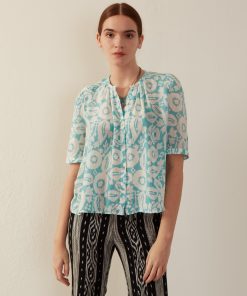 Winona Turquoise Flower Shirt